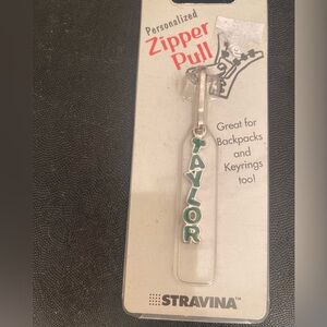 Zipper Pull With The Name TAYLOR.  New In Package. For Coats Or Bags